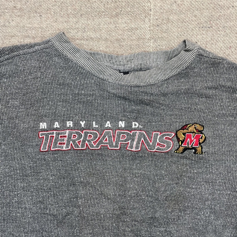Vintage Maryland Terrapins Sweatshirt mens Medium Gray 2000s y2k NCAA Starter - Picture 2 of 8
